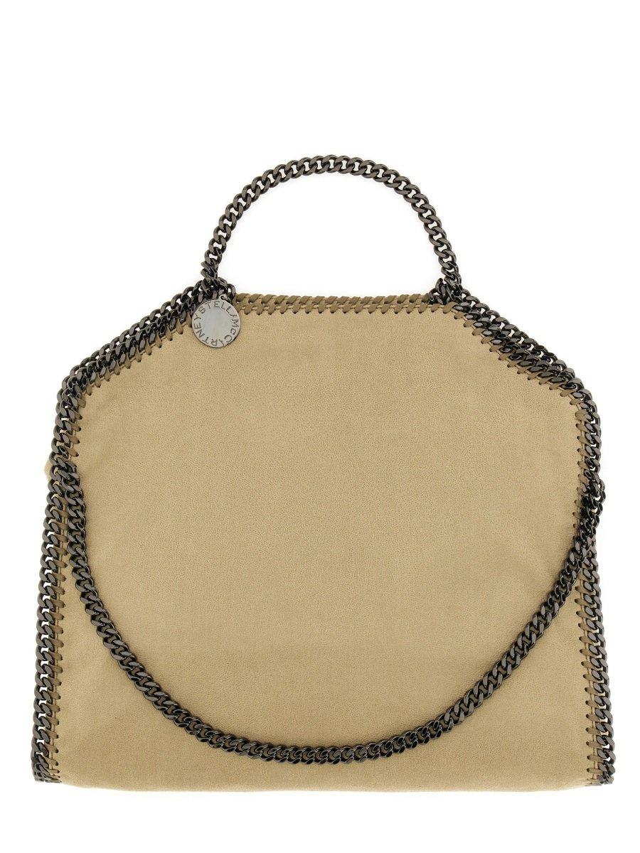 Shop Stella Mccartney Falabella Fold-over Tote Bag In Kaki