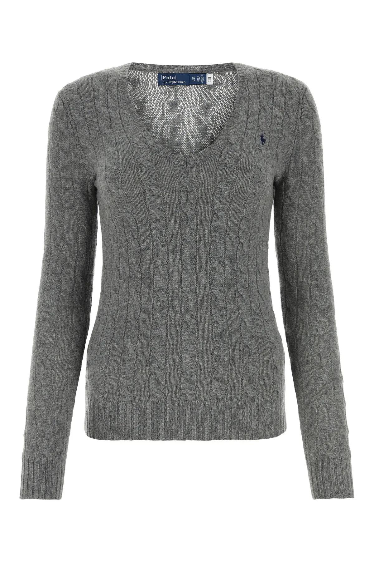 RALPH LAUREN GRAPHITE WOOL BLEND SWEATER 