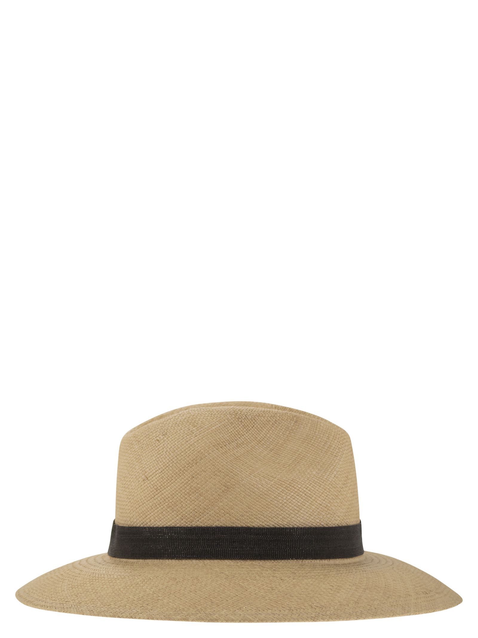 Shop Brunello Cucinelli Straw Hat With Precious Band In Beige