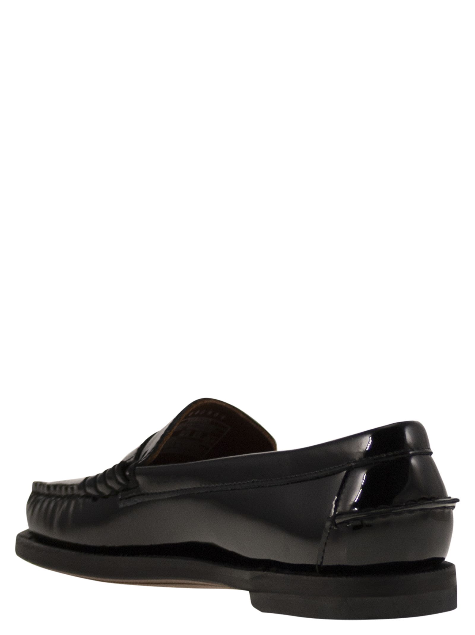 Shop Sebago Classic Dan - Smooth Leather Moccasin In Black