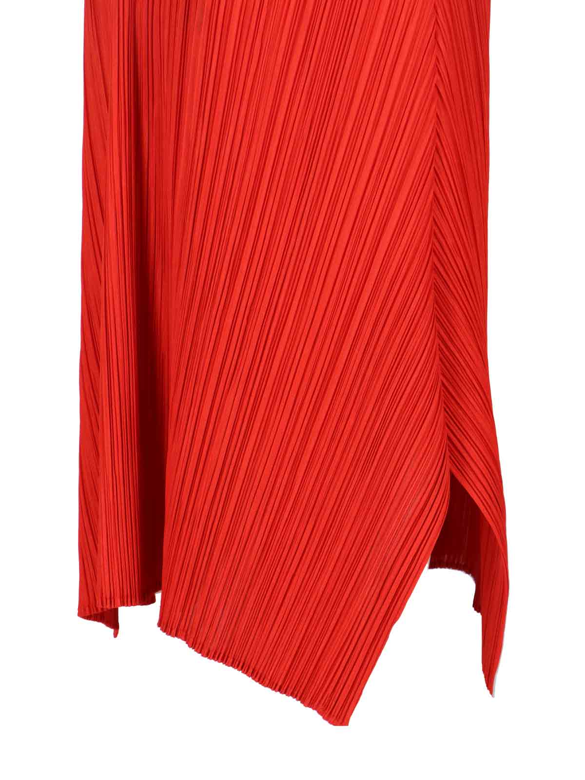 Issey Miyake Womens Bright Red Sleeveless Pleated Knitted Midi Dress In Multi
