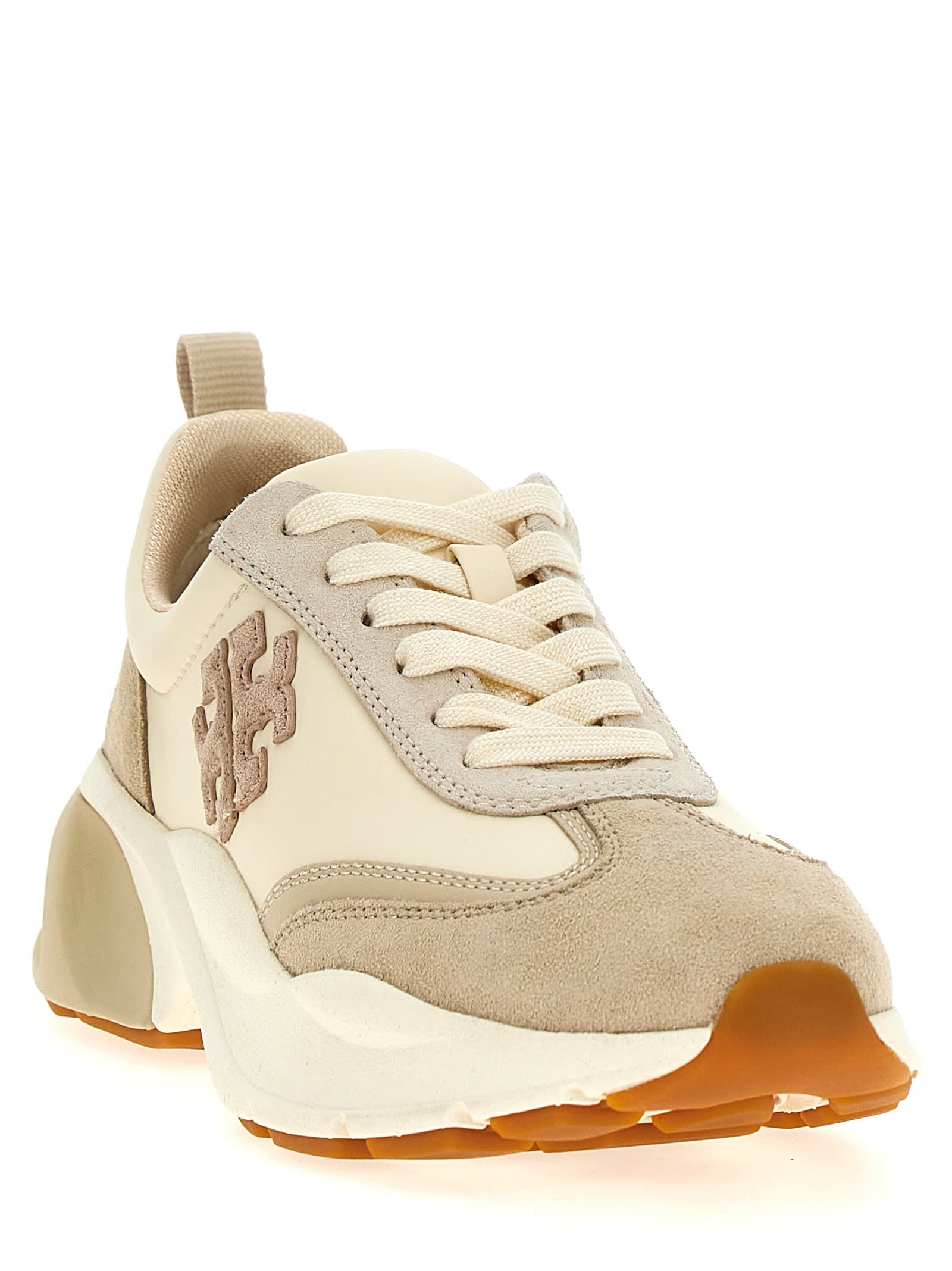 Tory Burch Good Luck Sneakers Beige In Gold