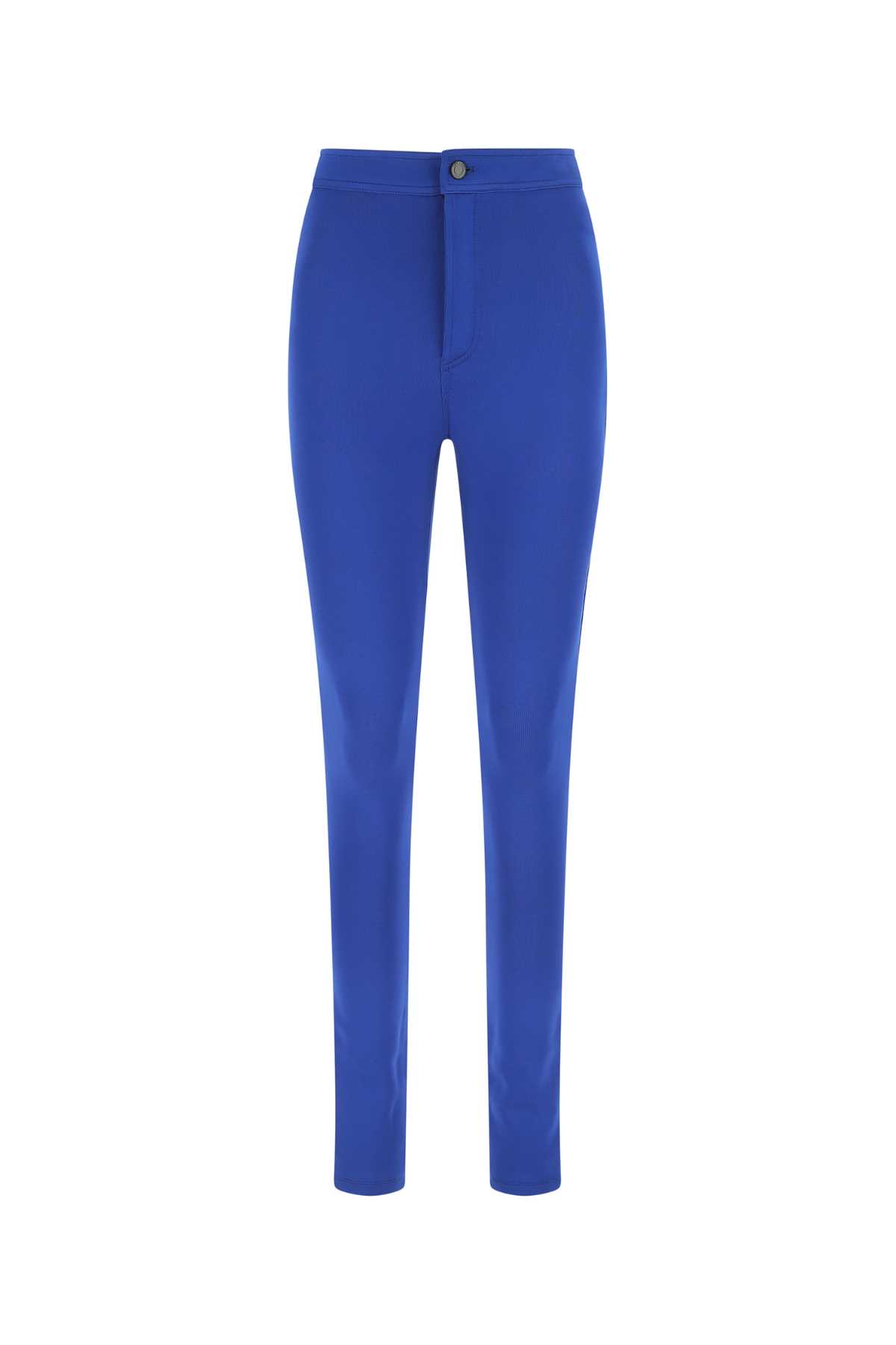 Shop Saint Laurent Electric Blue Stretch Viscose Blend Pant In 4701