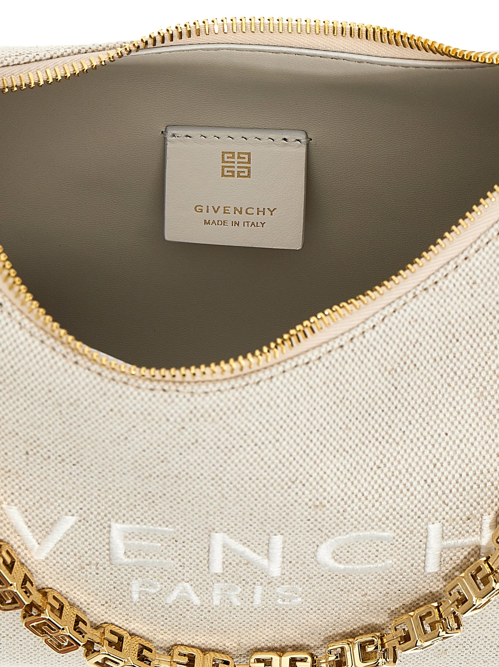Shop Givenchy Moon Cut Out Small Shoulder Bag In Beige