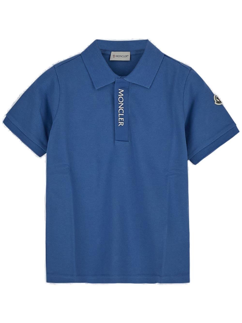 Shop Moncler Logo Detailed Short Sleeved Polo Shirt