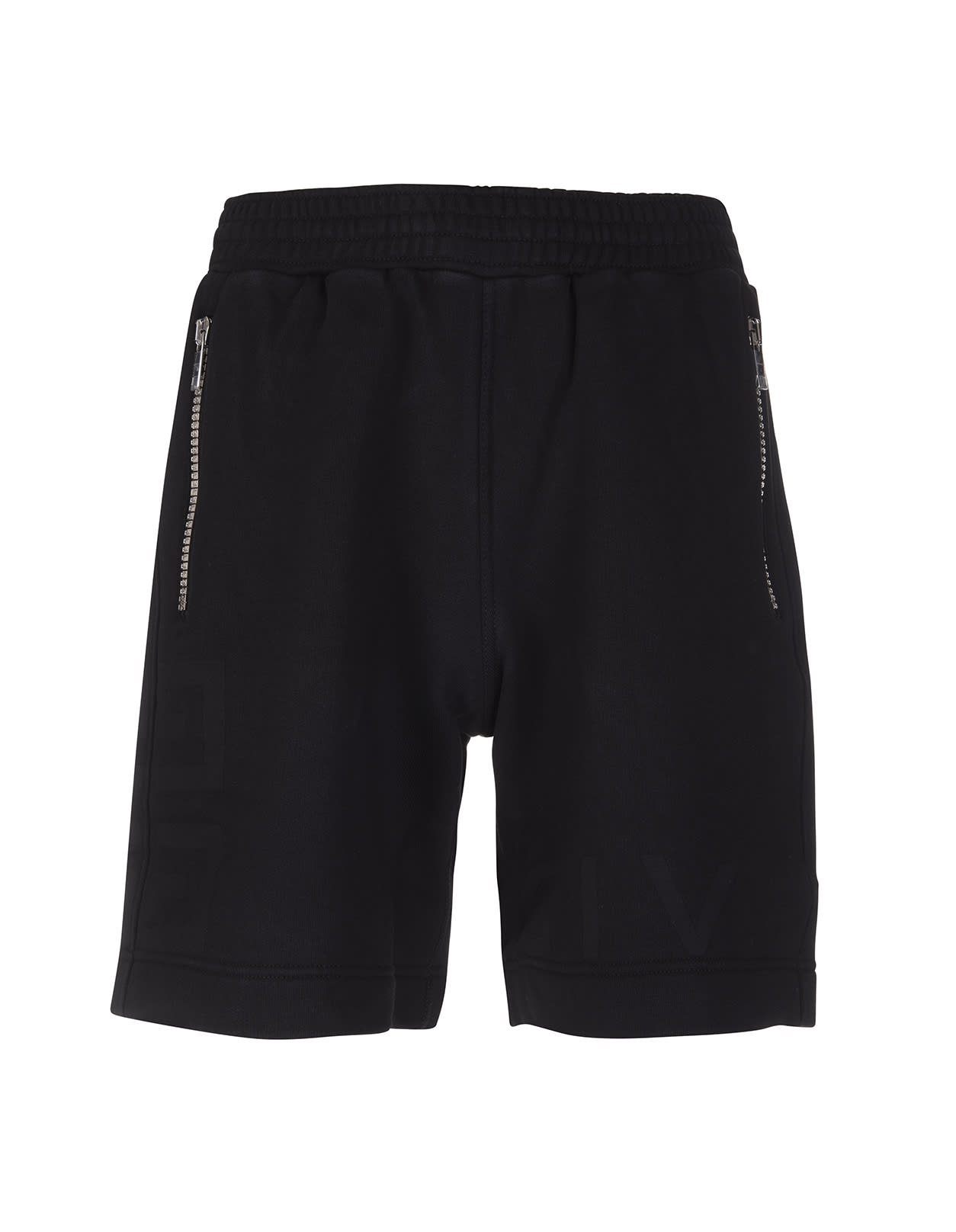 GIVENCHY MAN BLACK SPORTS SHORTS WITH 4G ZIP