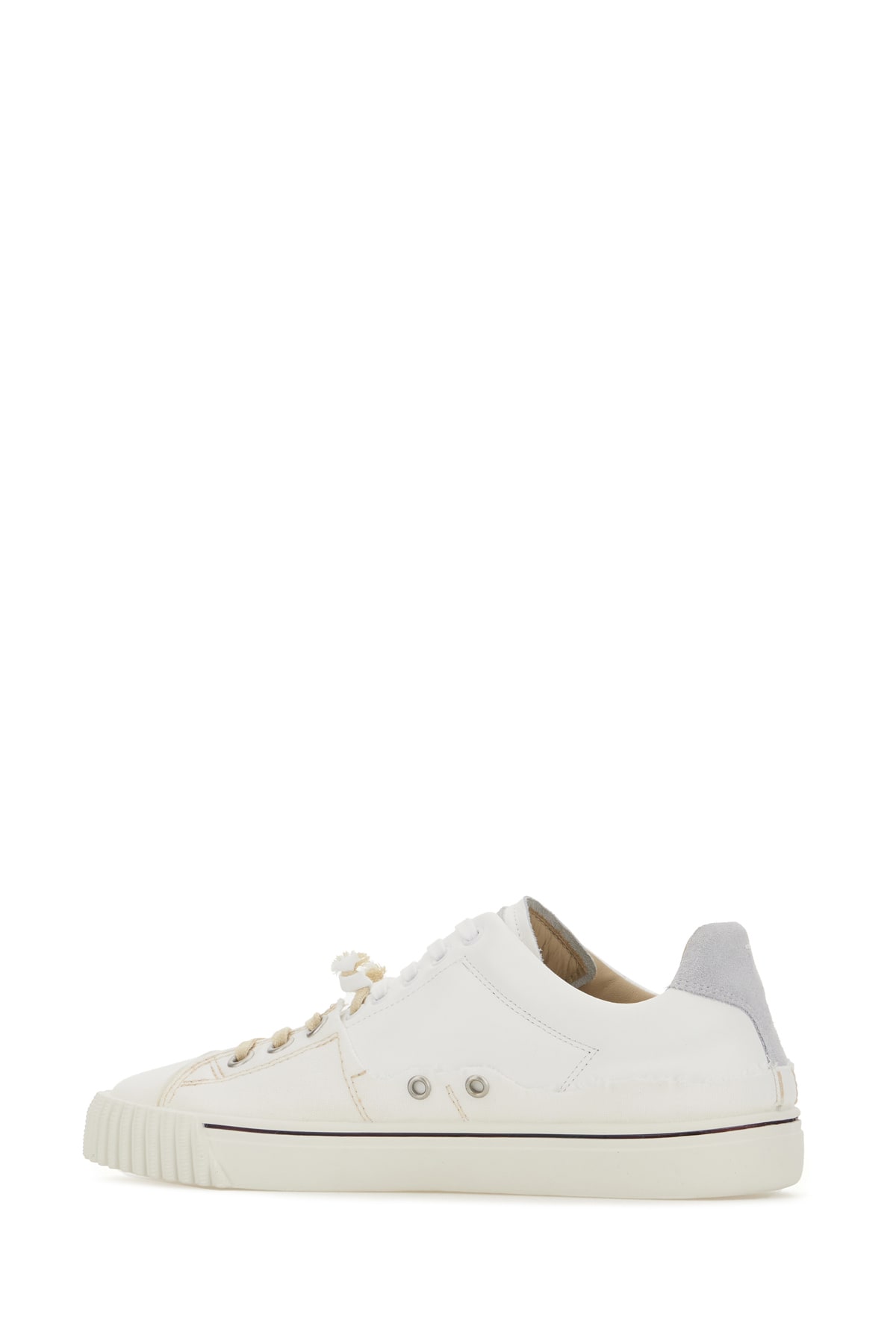 Shop Maison Margiela White Leather And Canvas Sneakers In H8548