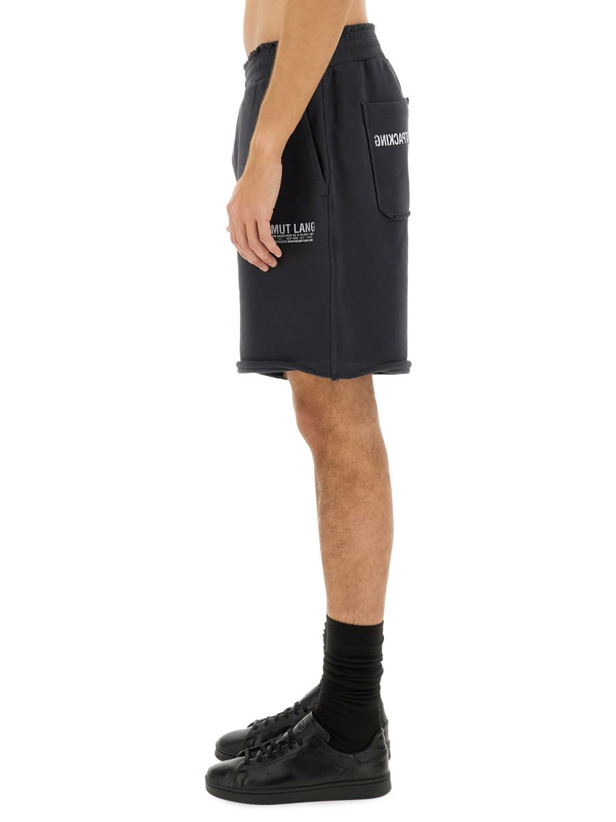 Helmut Lang Cotton Shorts With Back Pockets And Elastic Waistband In Black