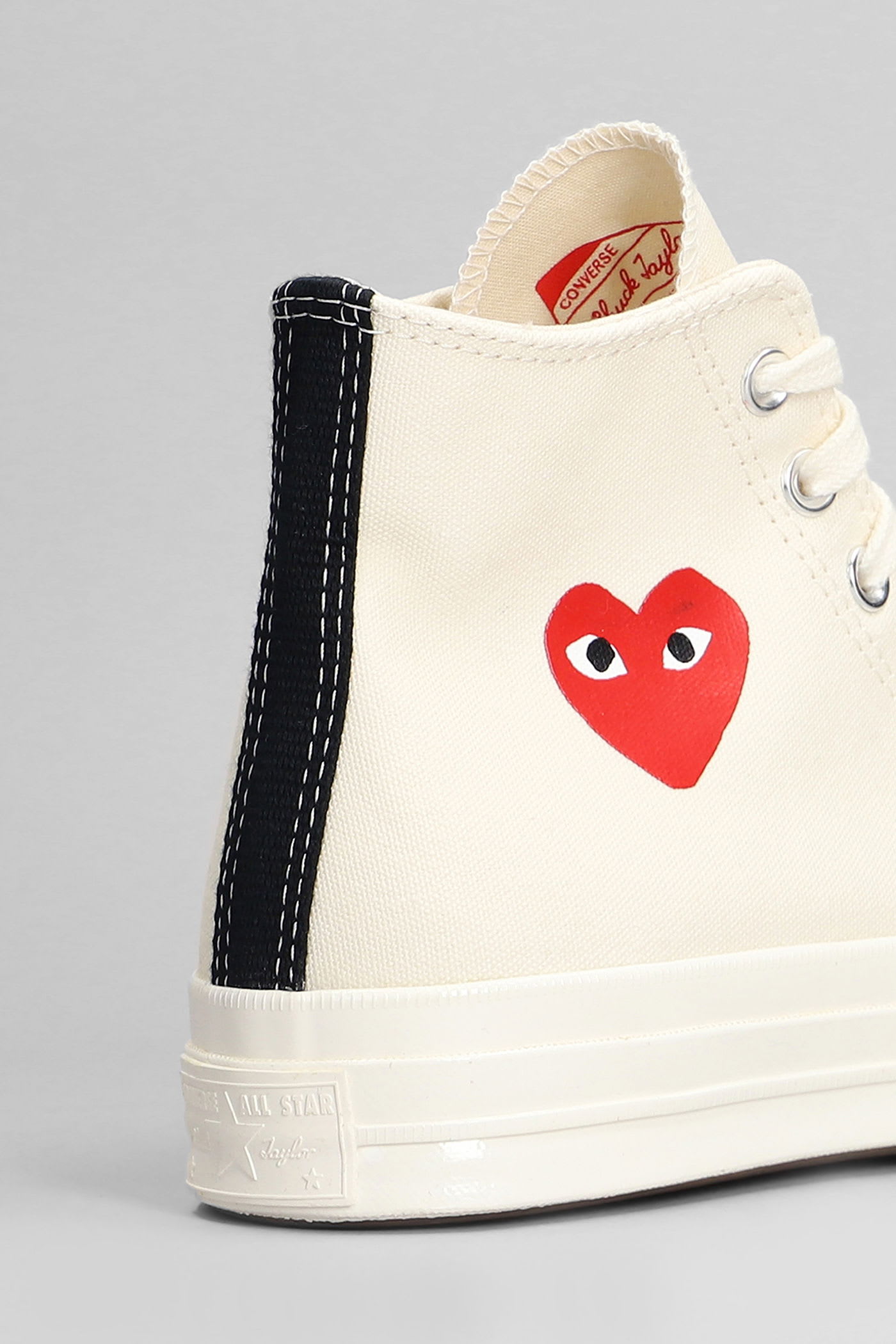 Comme Des Garçons Play Chuck 70 Cdg High Sneakers In Beige Cotton In Sand