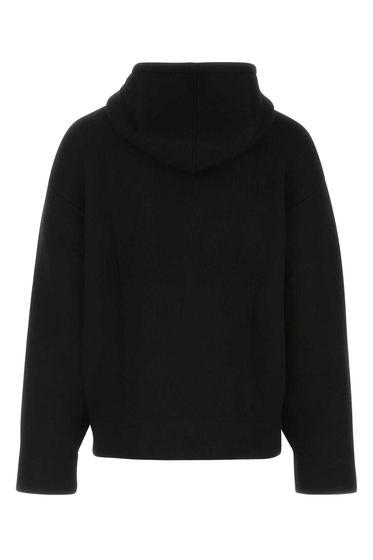 Shop Off-white Black Wool Blend Oversize Sweatshirt In 1045