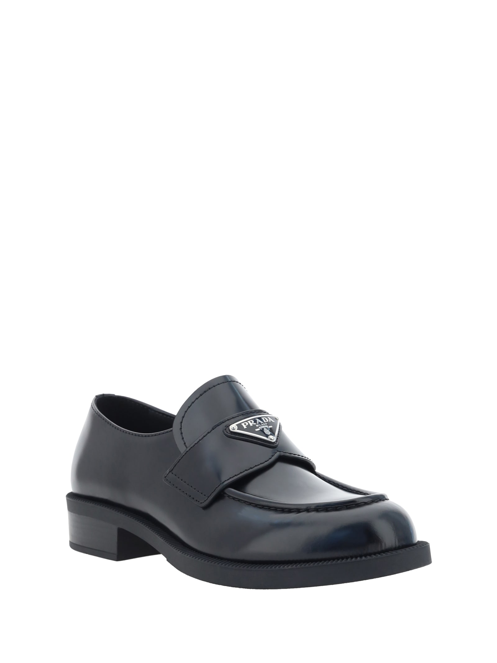 Shop Prada Loafers In Nero