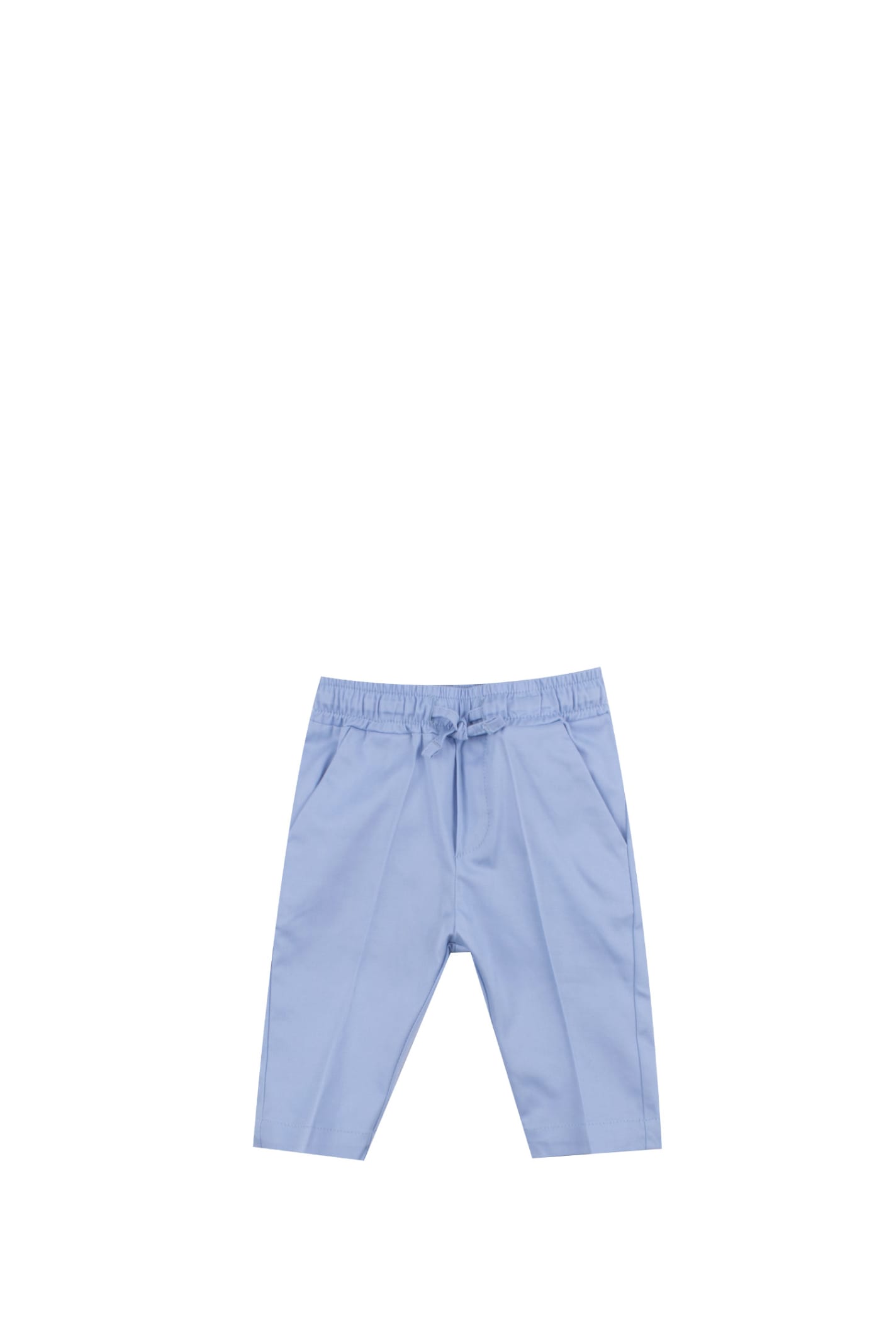 Shop Manuel Ritz Cotton Pants In Light Blue