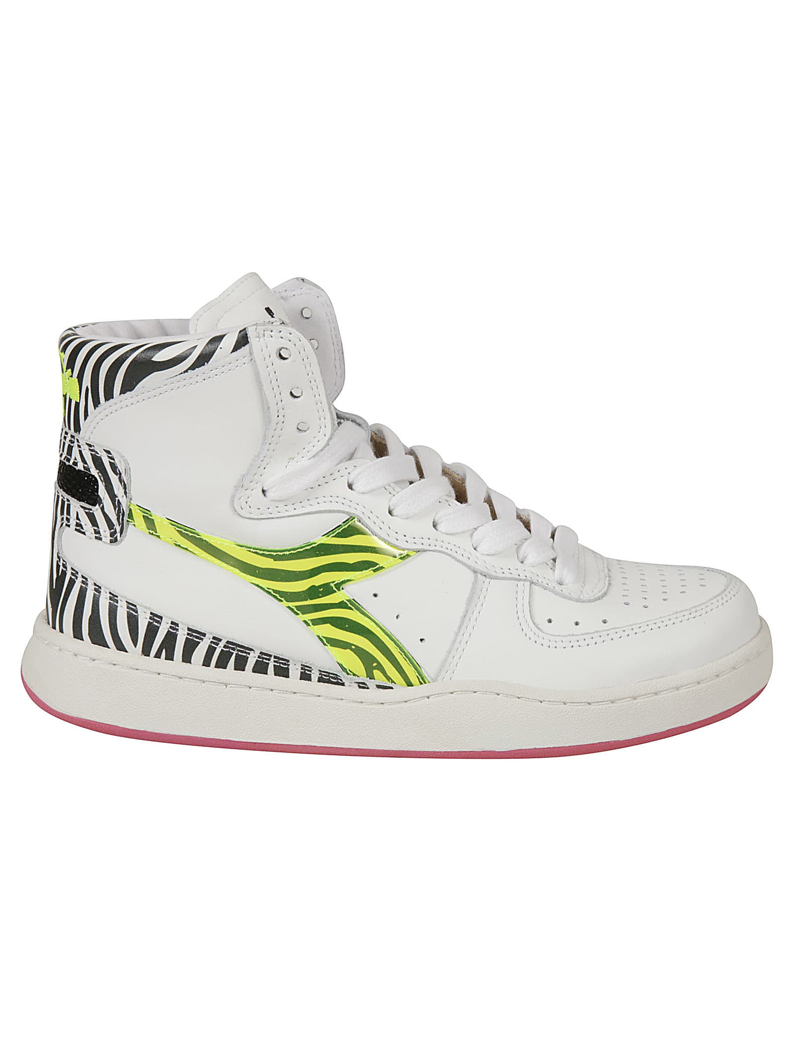 Diadora Mi Basket H Animalier Sneakers In White
