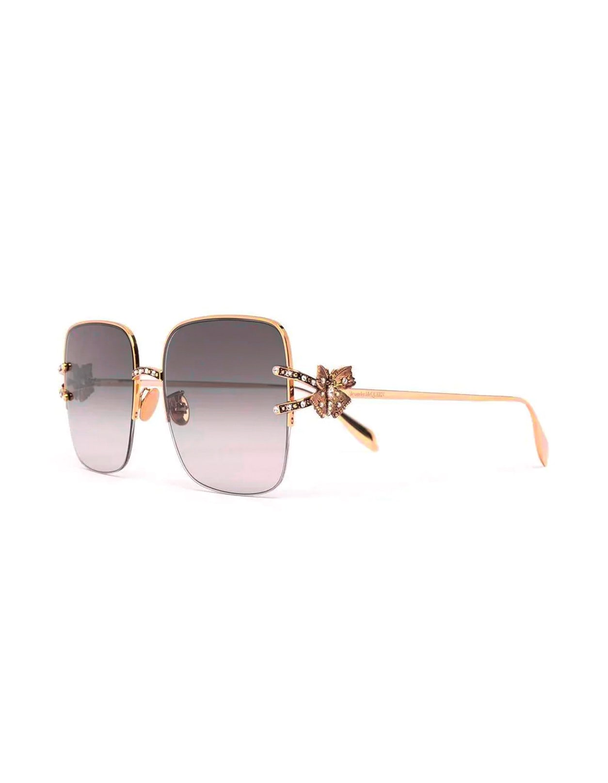 Alexander McQueen - Butterfly Jewelled Sunglasses - Gold Light