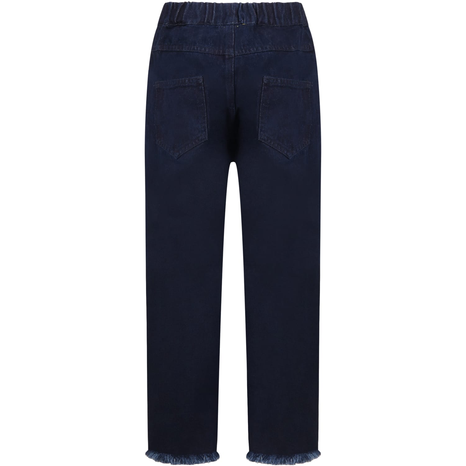 Shop Marques' Almeida Blue Jeans For Girl With Logo Patch In Denim