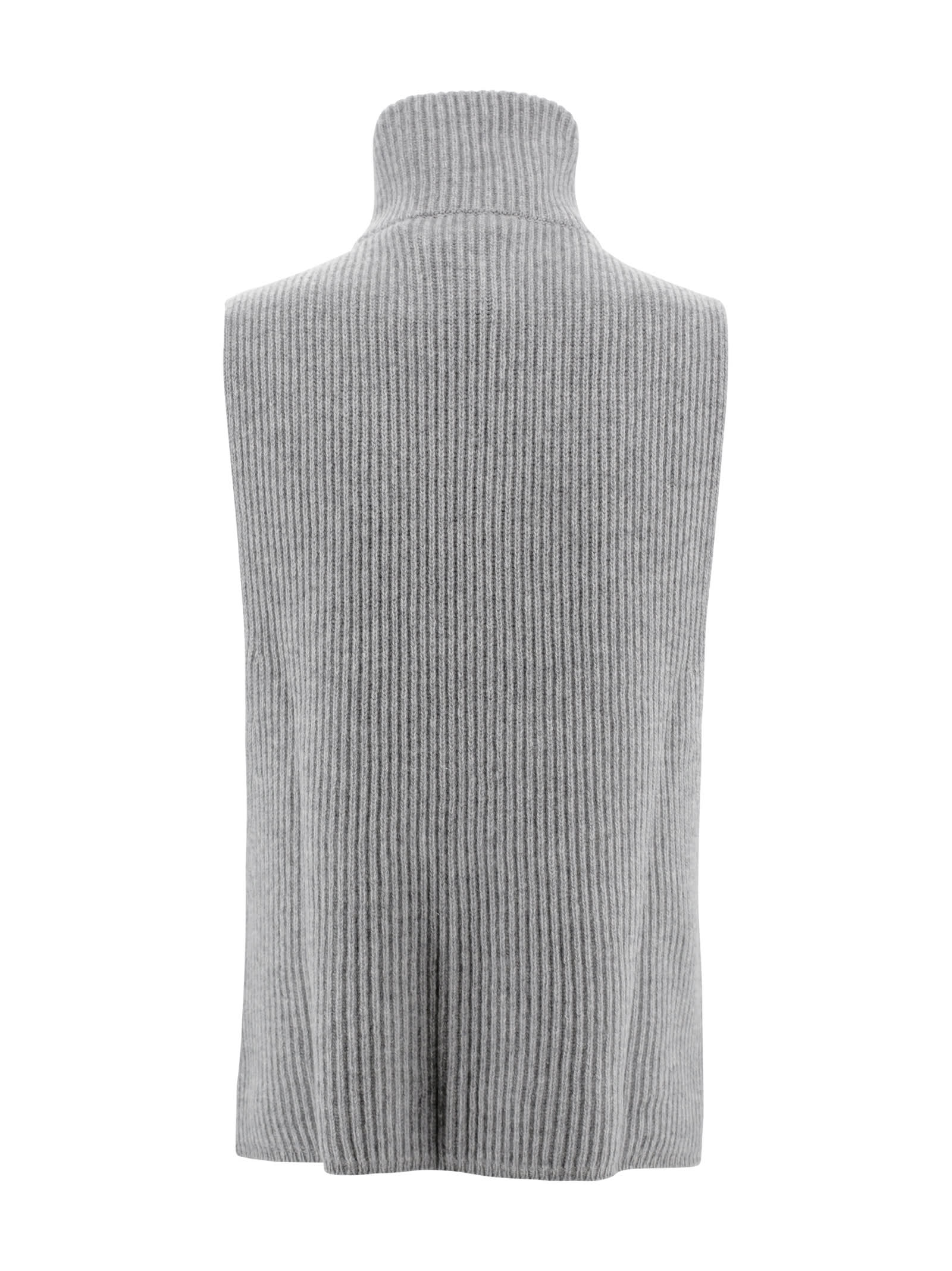 Shop Max Mara Cashmere-blend Yarn Waistcoat In Grey