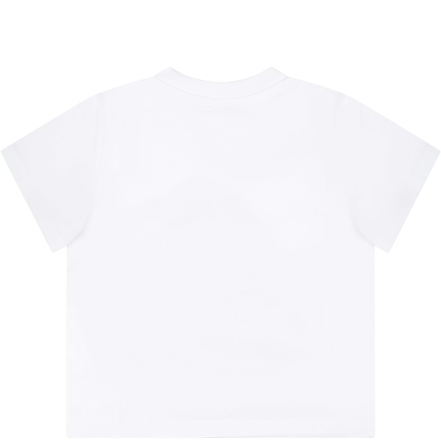 Shop Stella Mccartney White T-shirt For Baby Boy With Shark Print