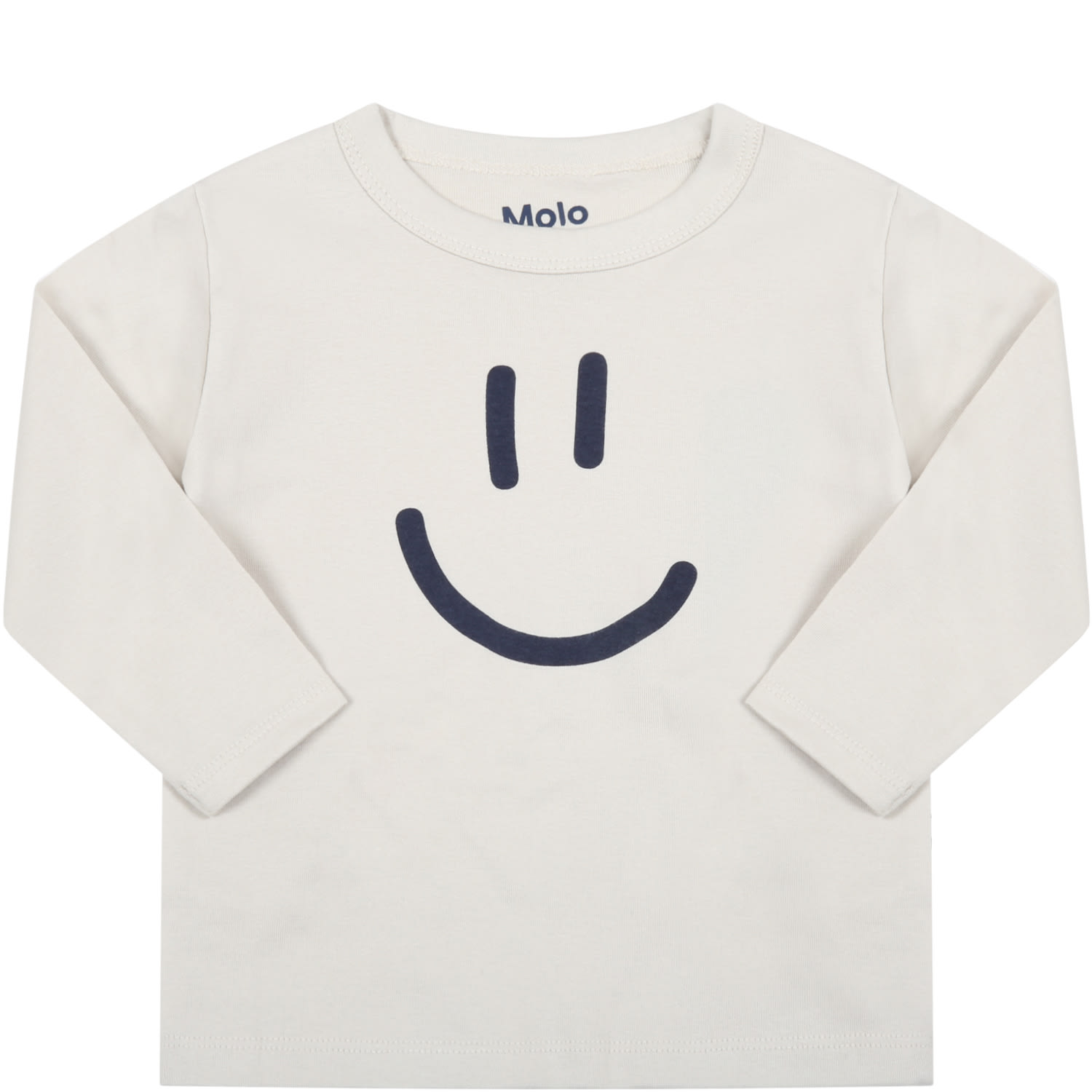 Molo Grey T-shirt For Baby Kids With Smile