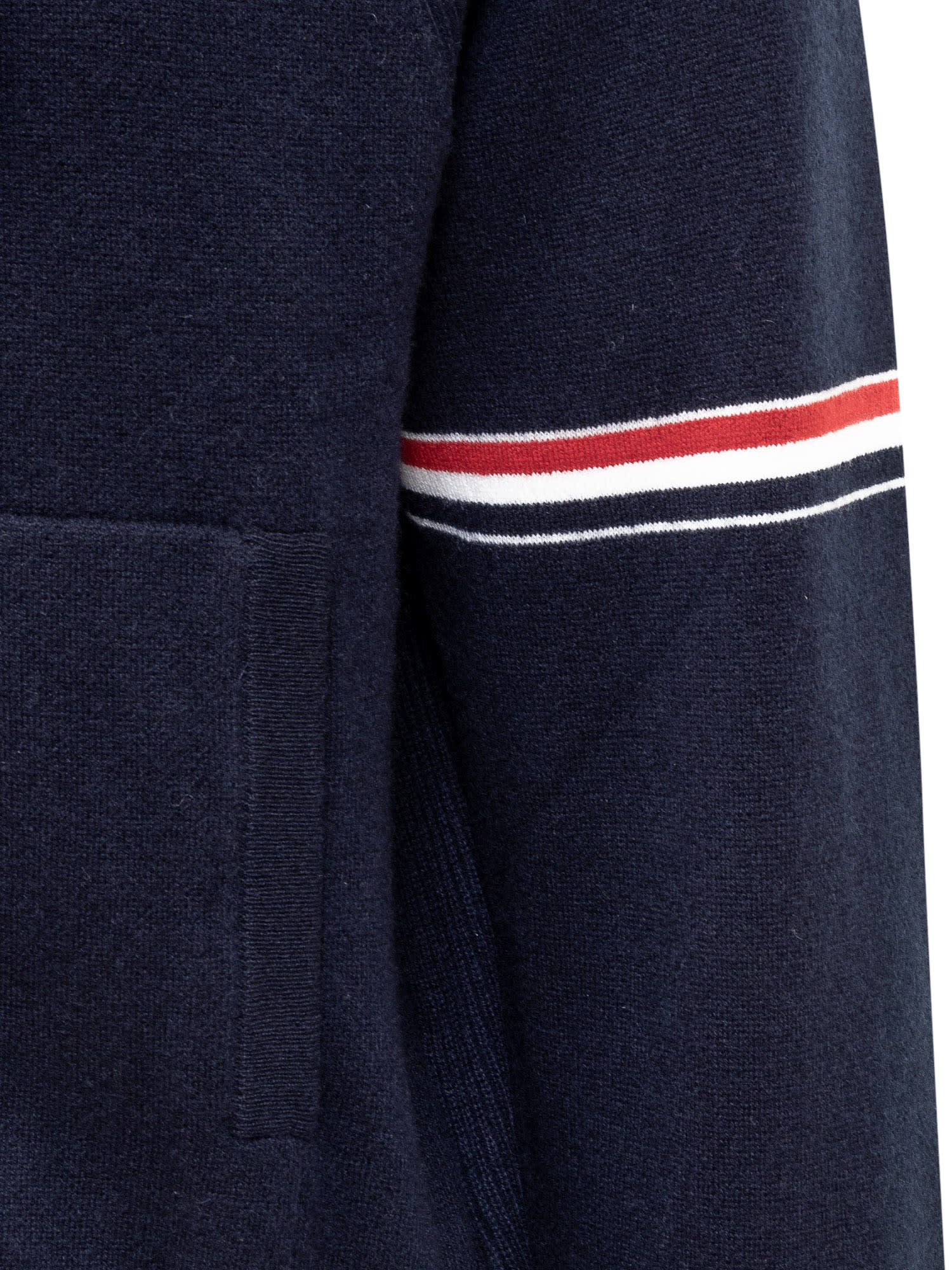 Shop Thom Browne Cashmere Striped Hoodie In Navy