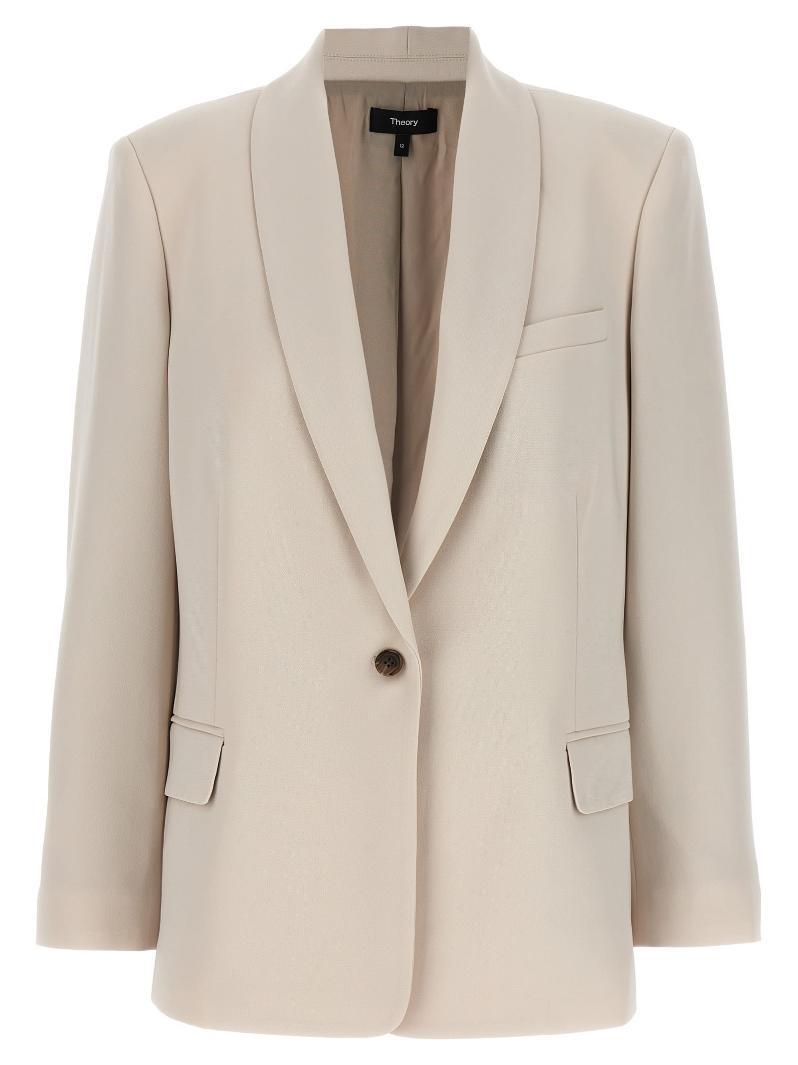 Shop Theory Single-breasted Blazer In Pumice