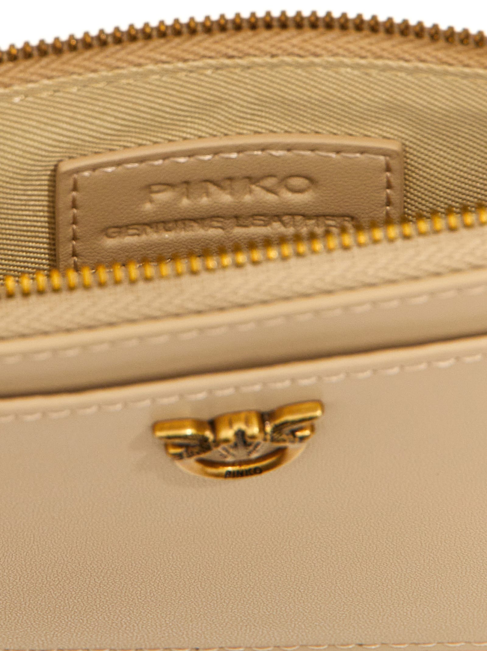 Pinko Long Card Holder In Beige