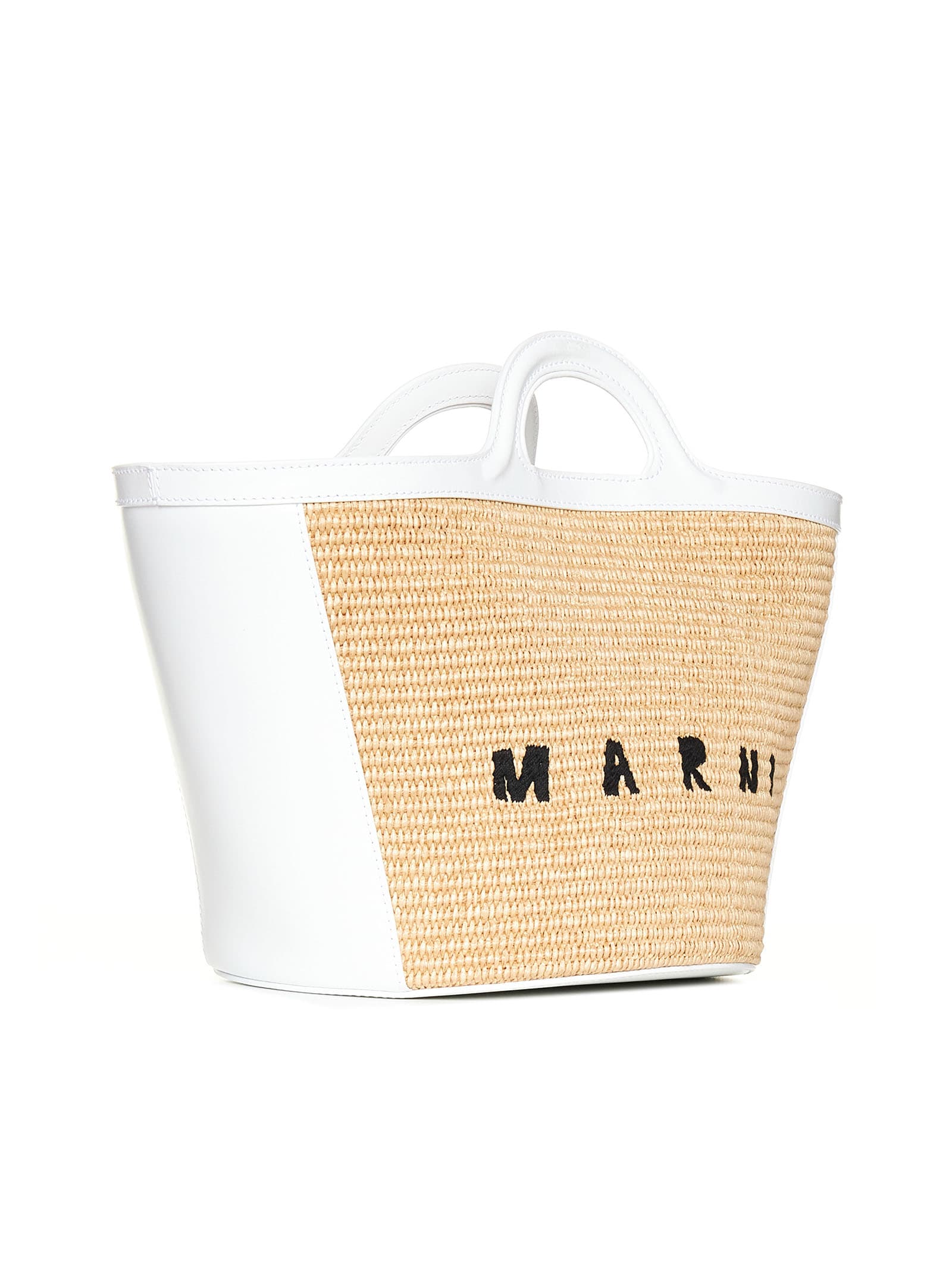 Shop Marni Tote In Sand Storm/lily White