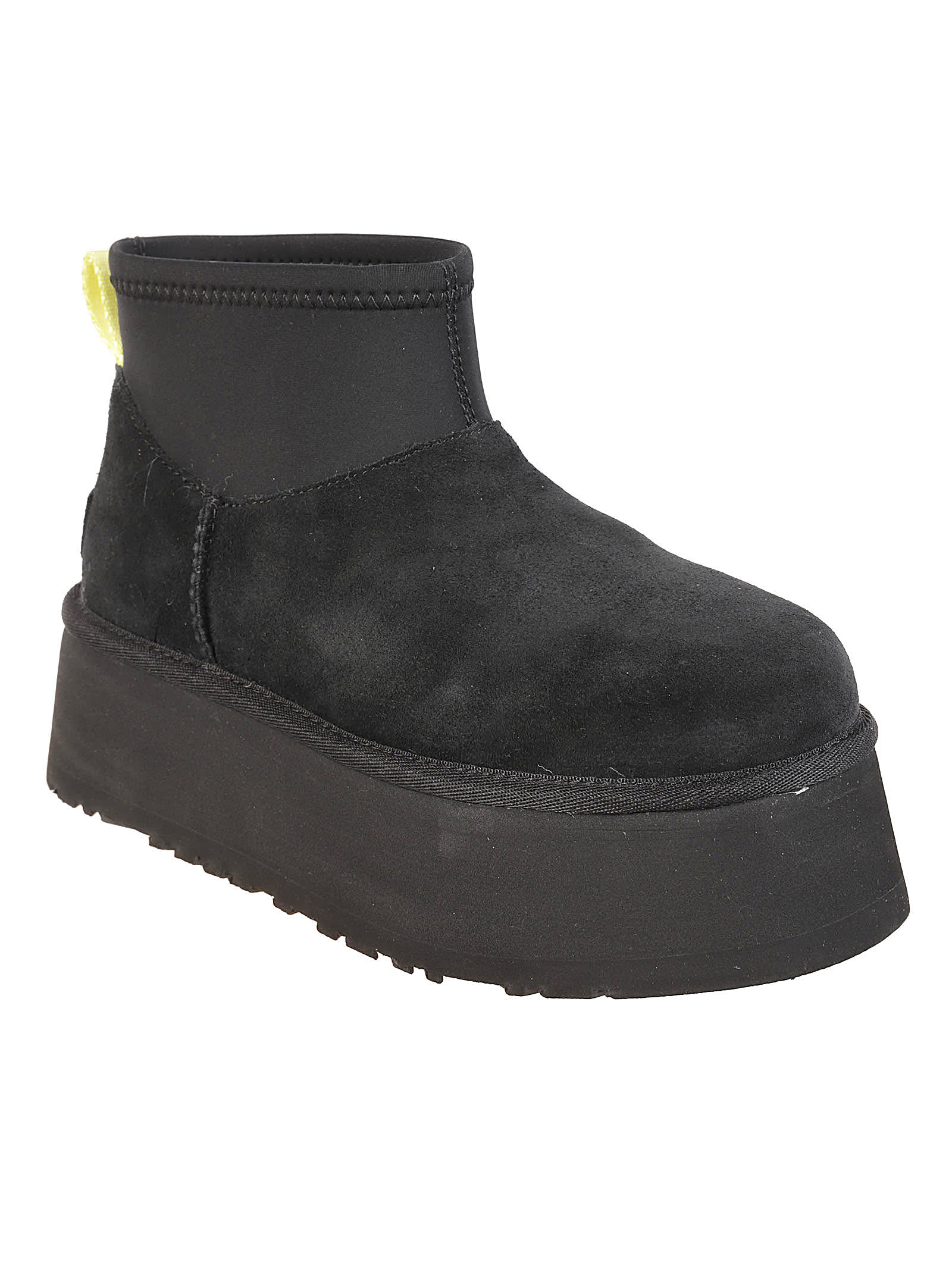 Ugg Black Suede Classic Mini Dipper Ankle Boots In Black
