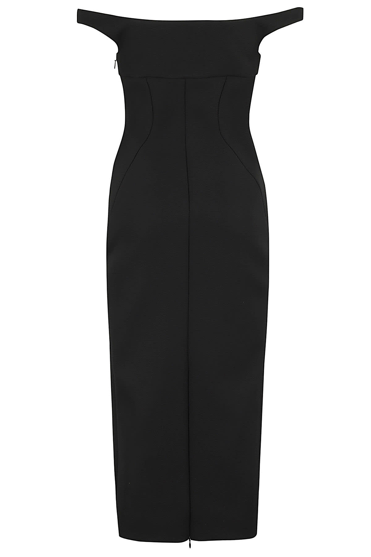 Philosophy Di Lorenzo Serafini Off-the-shoulder Tech Crepe Midi Dress In Nero