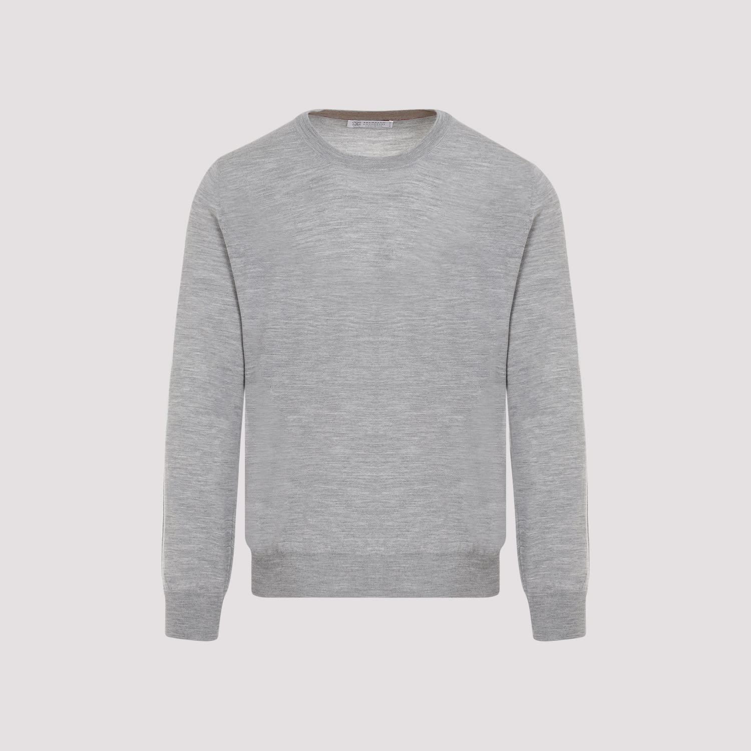 Shop Brunello Cucinelli Wool And Cashmere Sweater In Grigio Chiaro