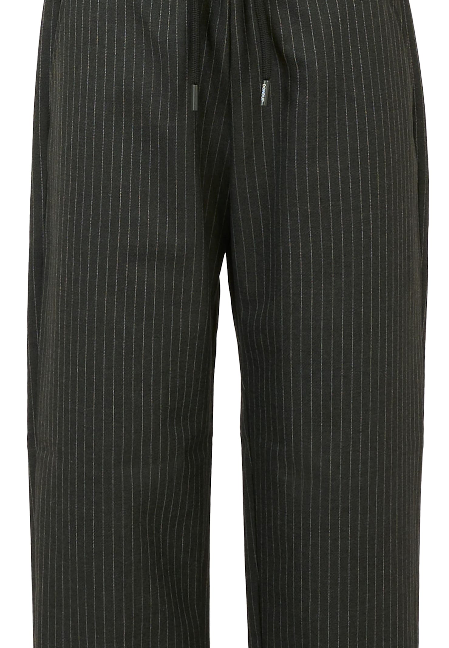 Dondup Black Trousers For Boy With Logo In Green