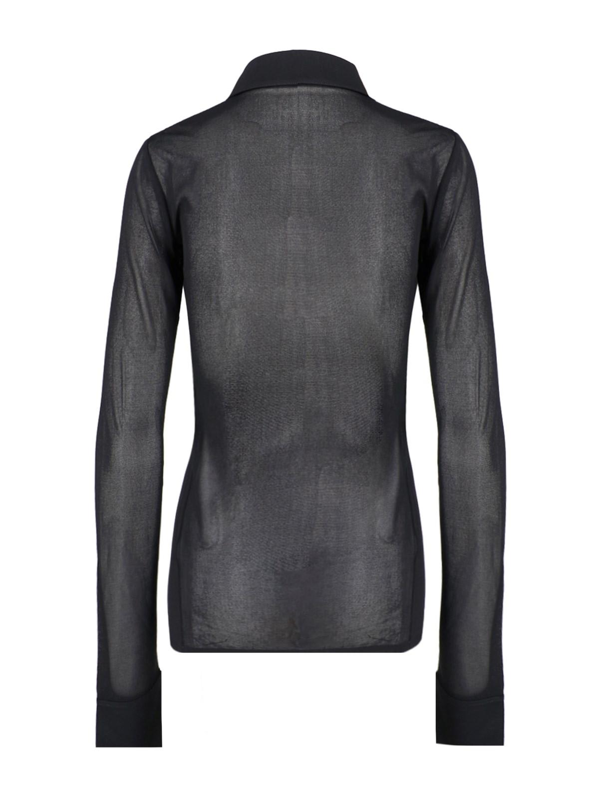 Saint Laurent Semi-transparent Shirt In Black