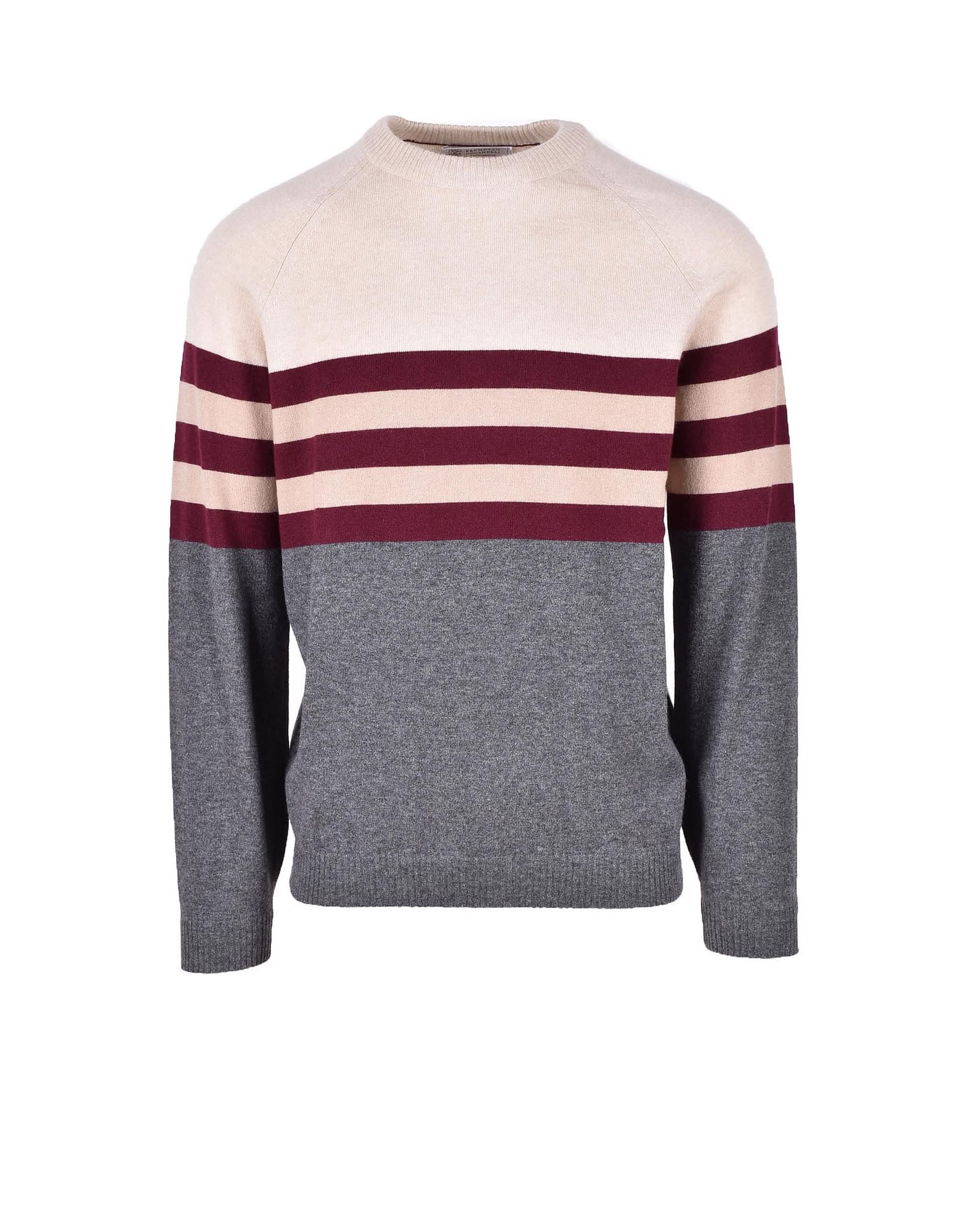 Brunello Cucinelli Mens Gray / Beige Sweater