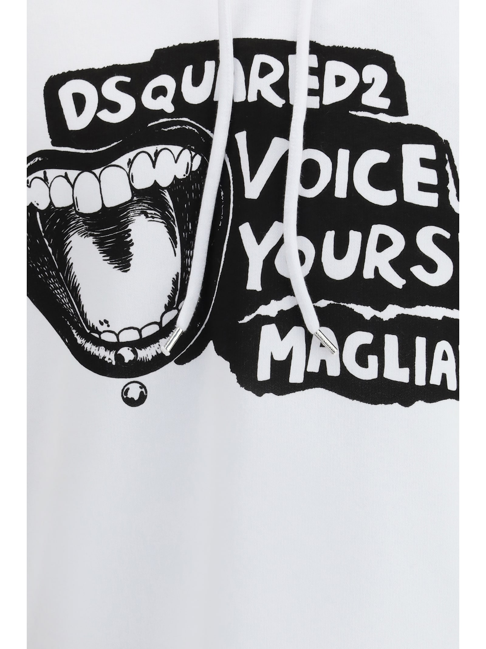 Dsquared2 Dsquared White Cotton Dsquared X Magliano Sweatshirt In White