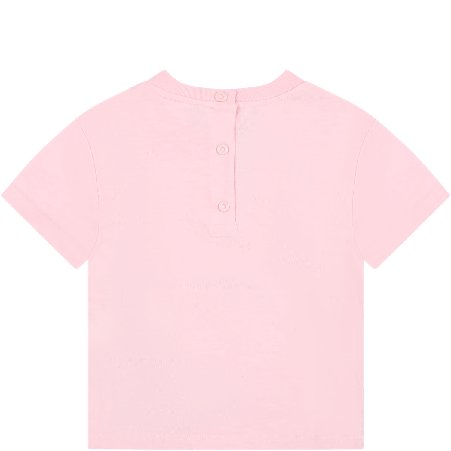 Shop Fendi Pink T-shirt For Baby Girl With Ff