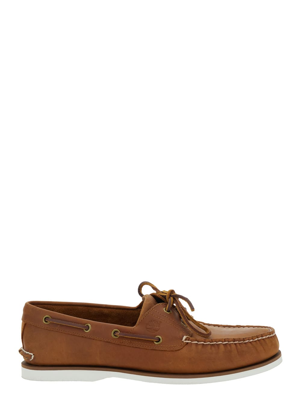 Brown Loafers With Bow Detail On The Front And Embossed Logo On The Side In Leather Man