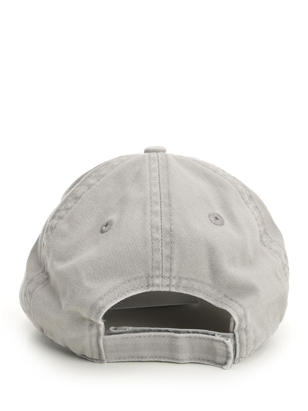 Attico Logo Embroidered Distressed Cap In Gray