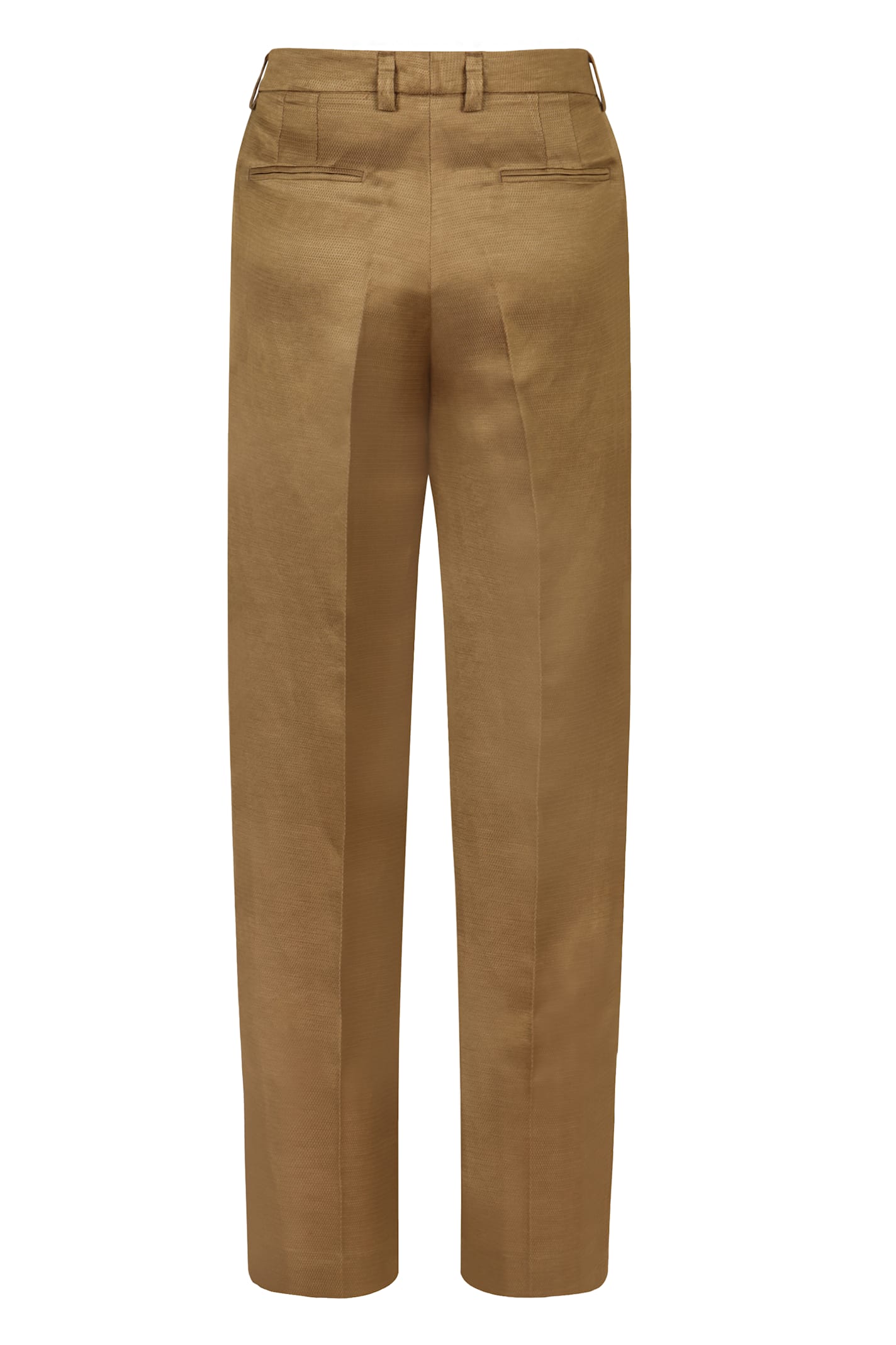 Pt Torino Linen And Cotton Trousers In Brown