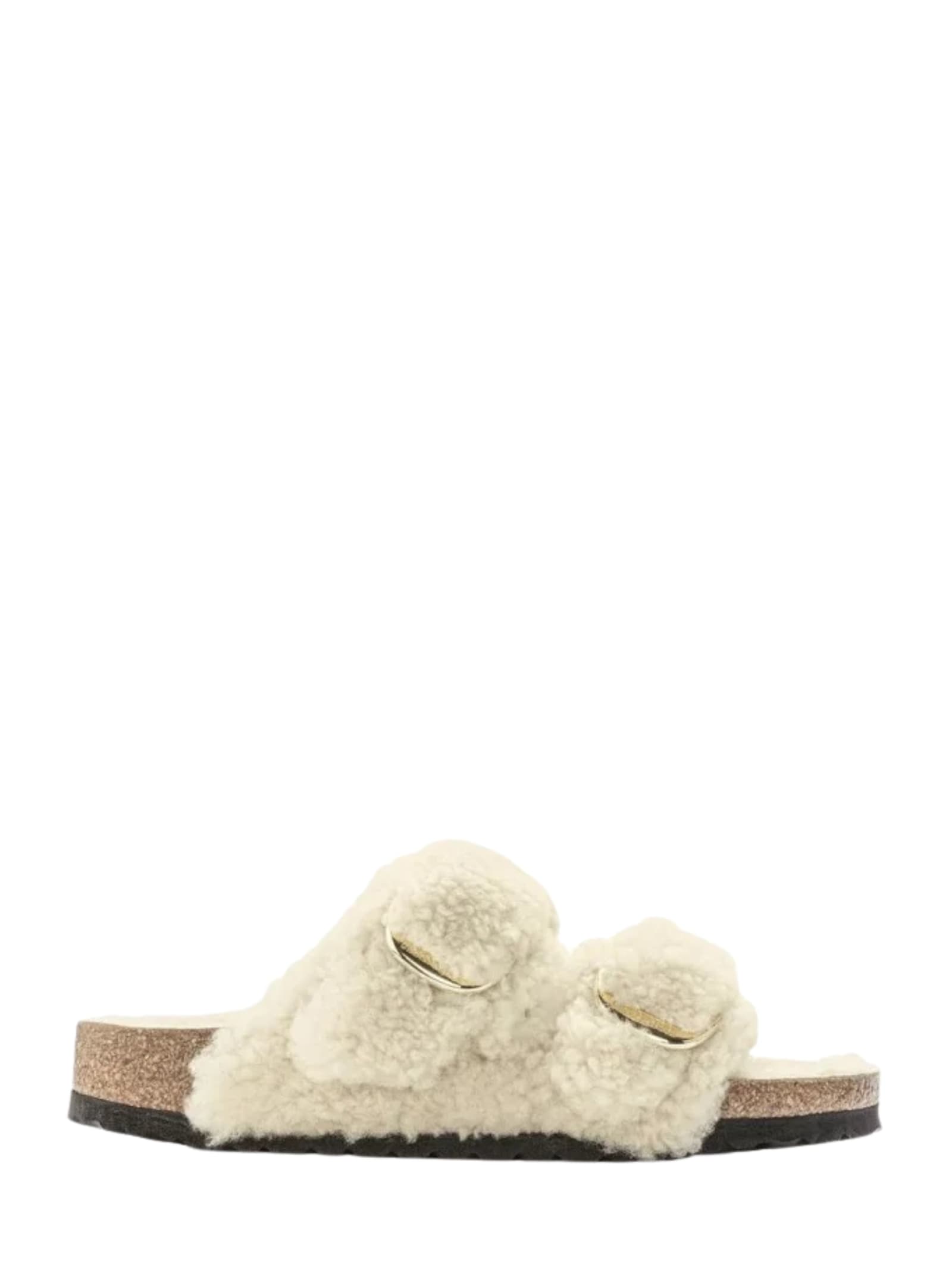 Birkenstock Slipper Arizona With Outter Teddy In Neutral