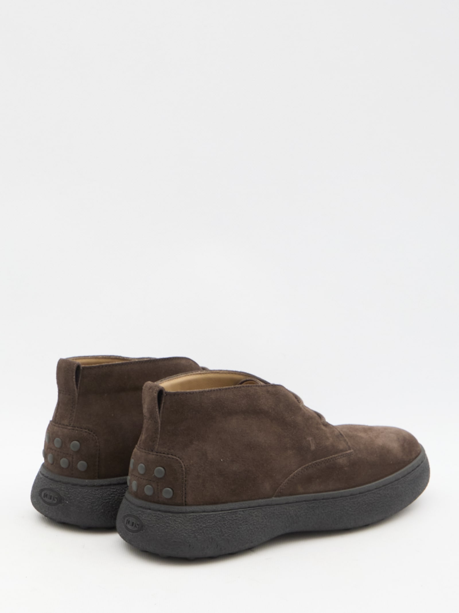 Shop Tod's Desert Boots In Suede In Black