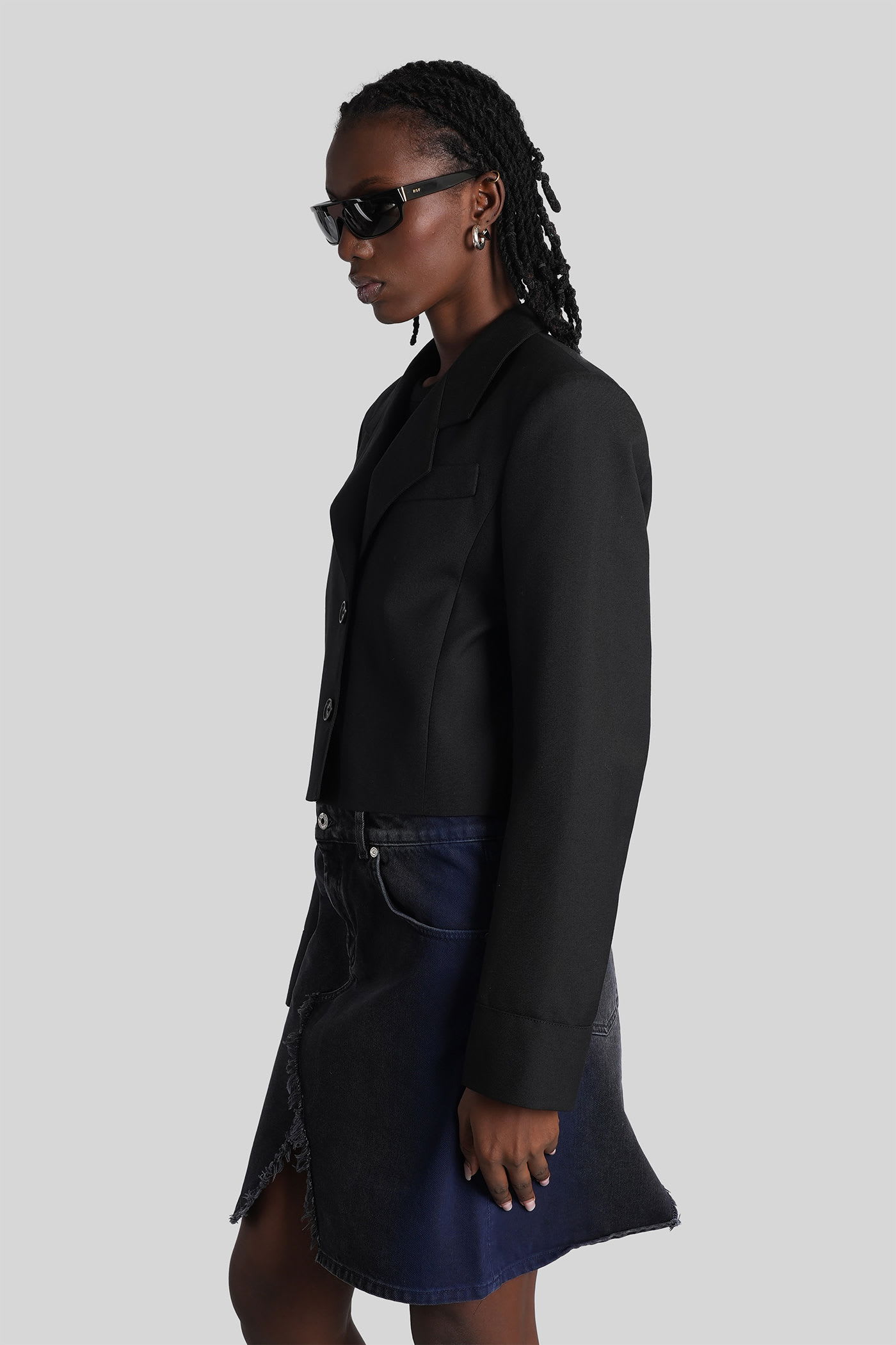 Off-white Blazer In Black Wool In Black
