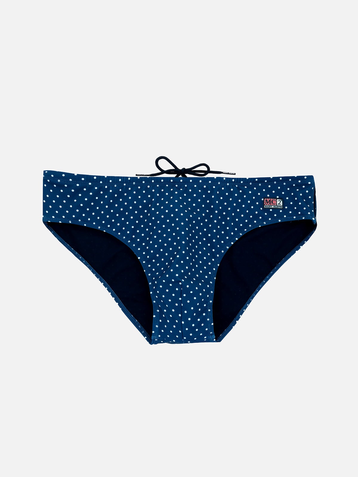Shop Mc2 Saint Barth Man Polka Dots Swim Briefs Cayo In Blue