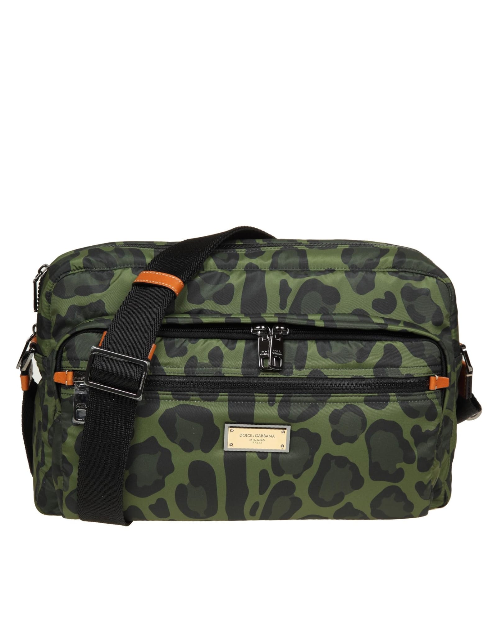 leopard print messenger bolsa