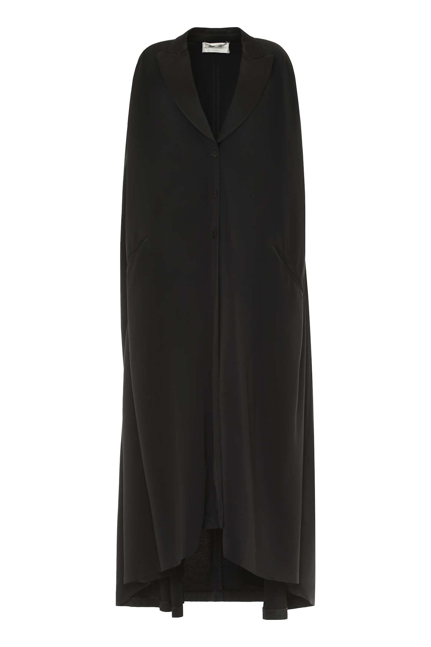 Alberta Ferretti Silk Cape In Black