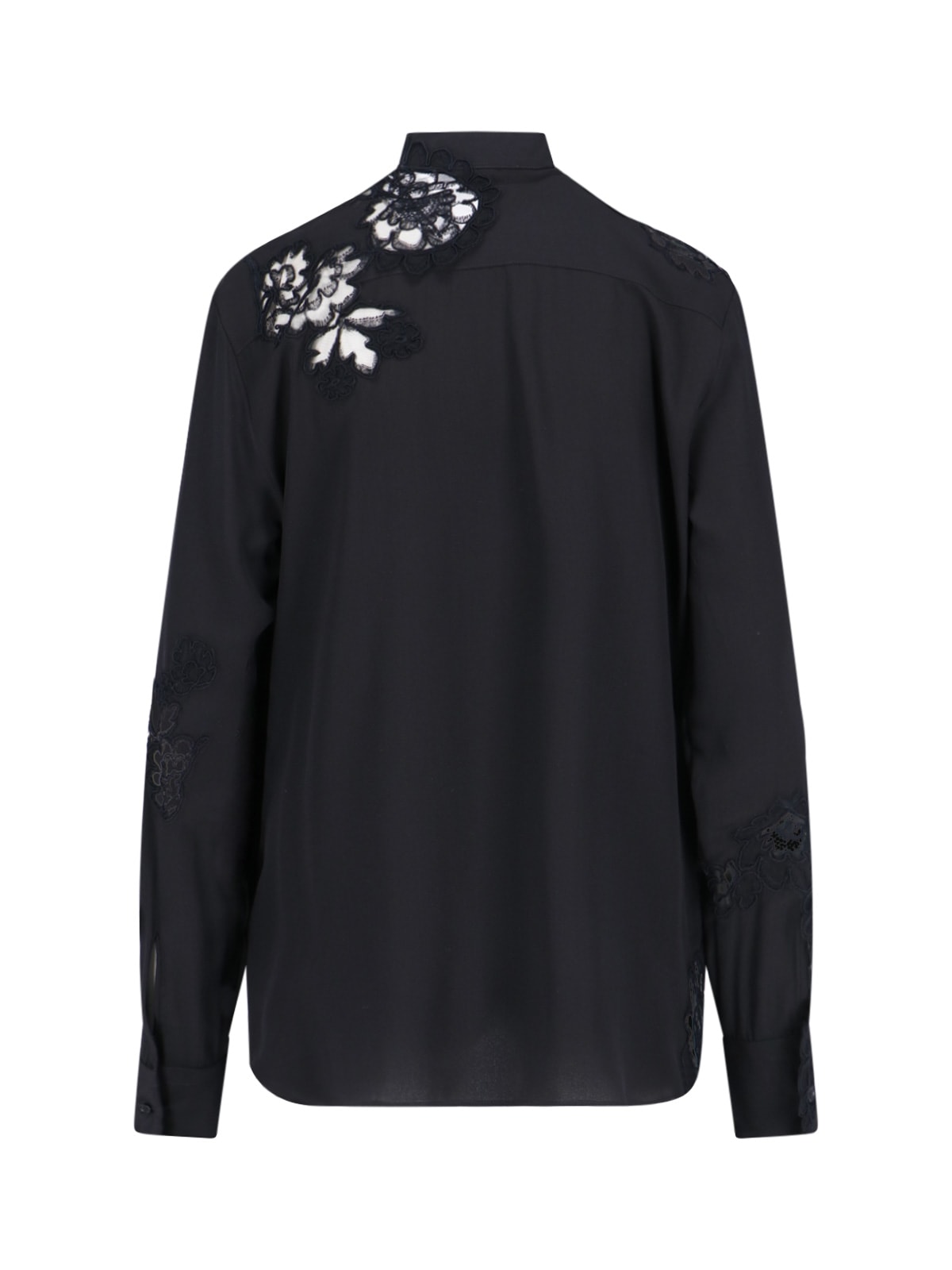 Shop Ermanno Scervino Lace Detail Shirt In Black