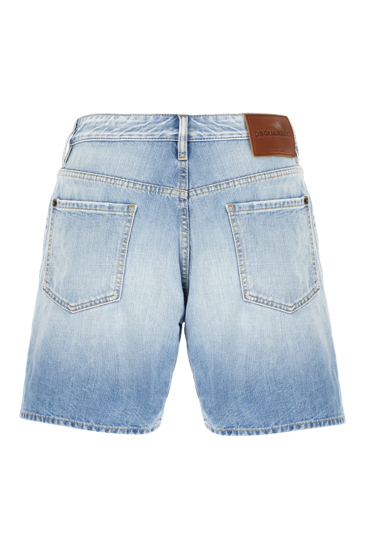 Dsquared2 Blue Jeans With Five-pocket Design And Logo Patch On The Back In Denim Man In Navy Blue