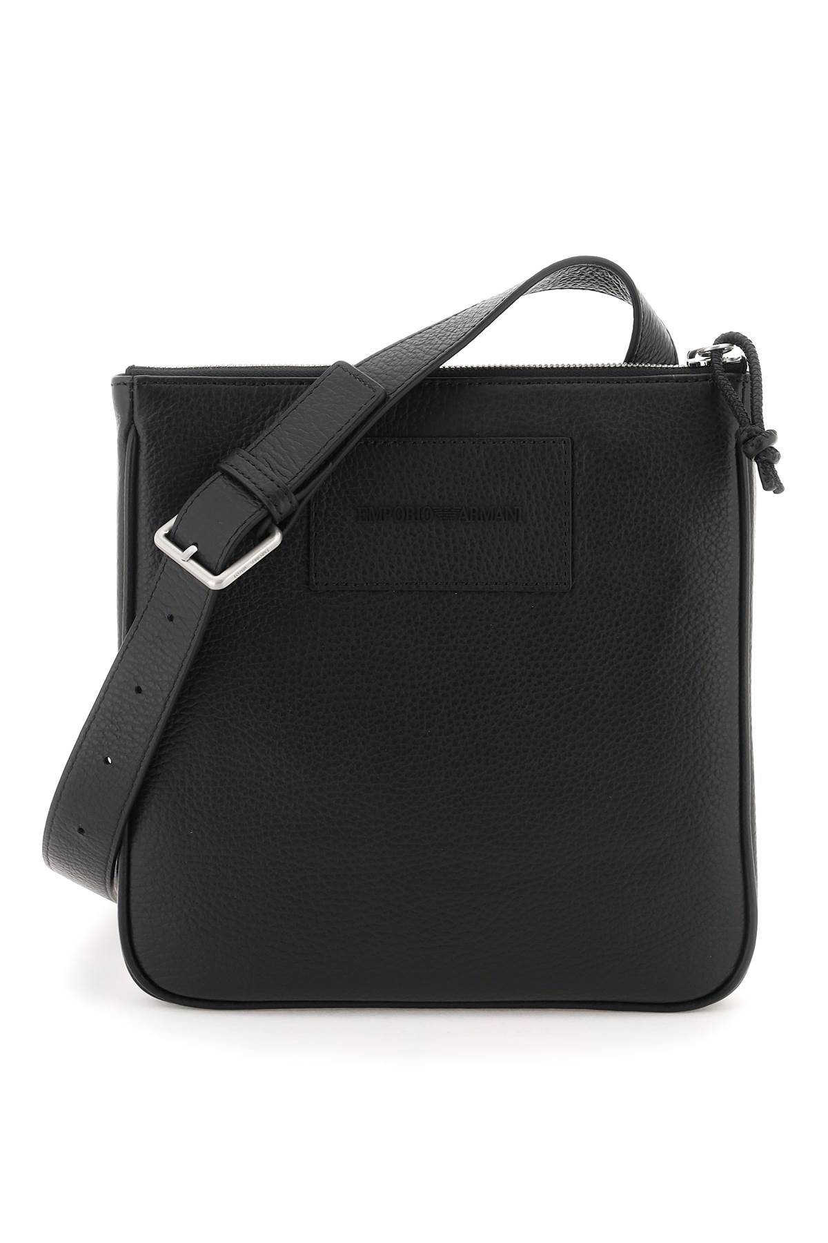 Shop Emporio Armani Leather Crossbody Bag In Nero