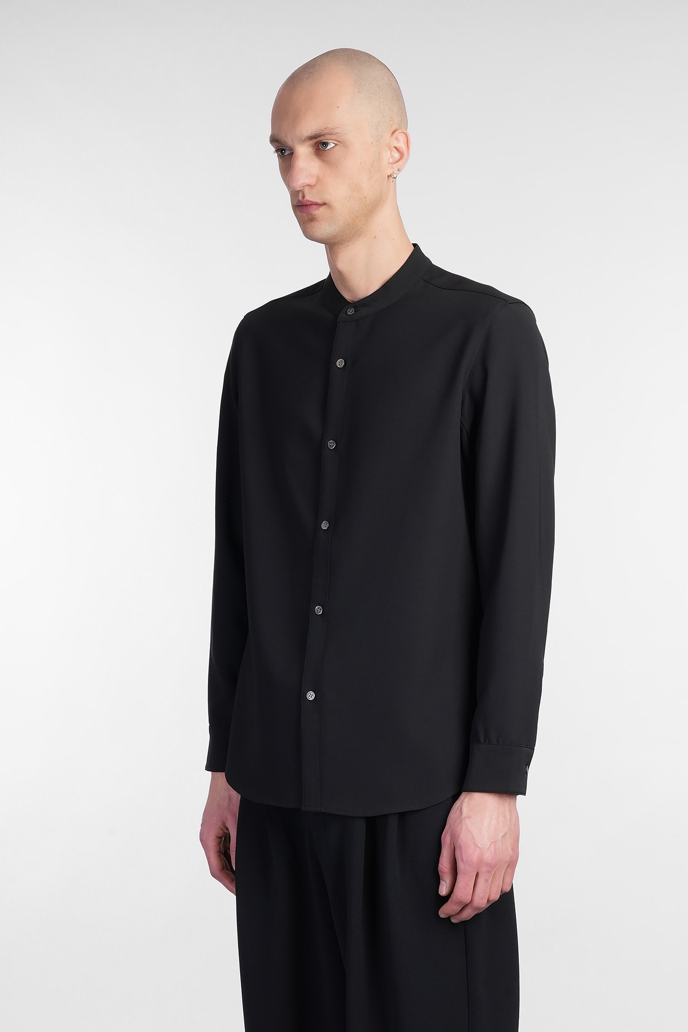 Attachment Shirt In Black Polyester In Black