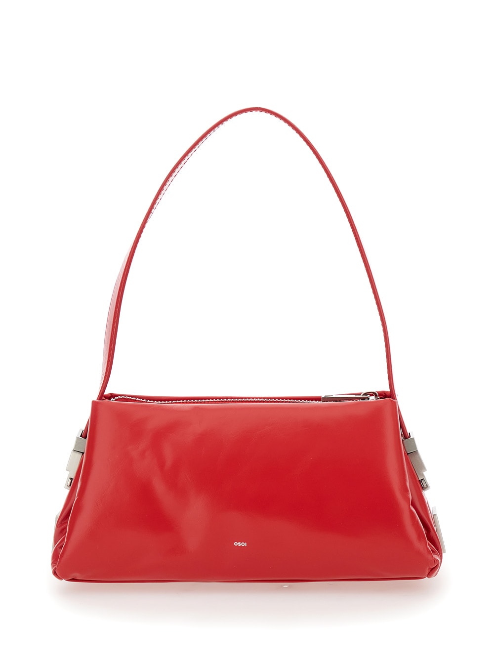 Shop Osoi Pillow Mini Red Shoulder Bag With Logo Detail On The Front In Leather Woman