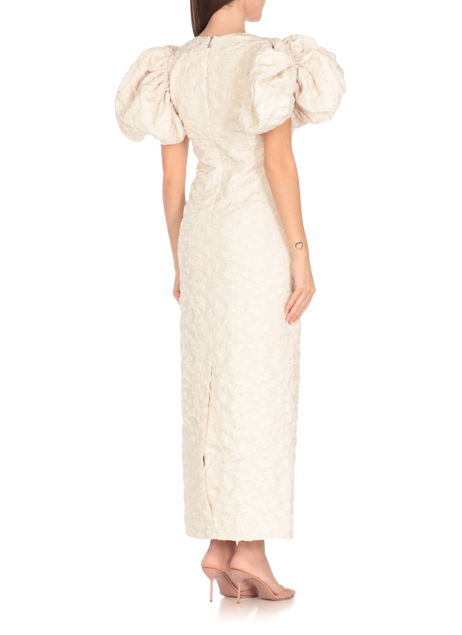 Rotate Birger Christensen Viscose Dress In Bianco