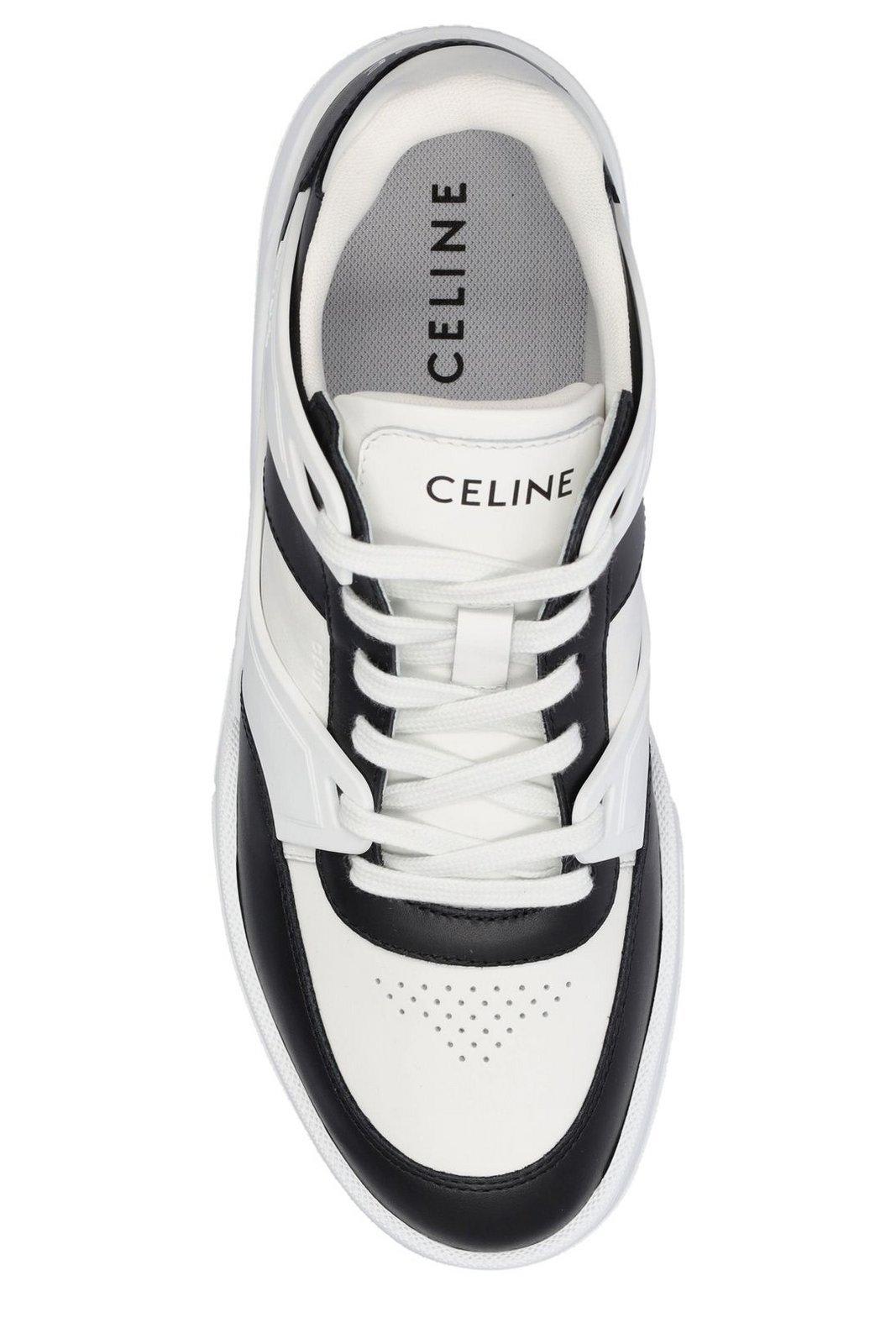 Shop Celine Ct-07 Low-top Sneakers In Optic White